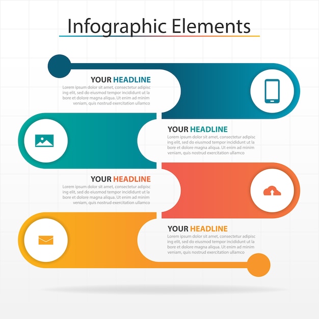 Kleurrijke cirkel zakelijke infographics-elementen