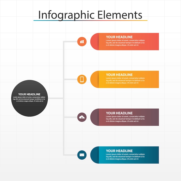 Kleurrijke cirkel zaken infographics elementen
