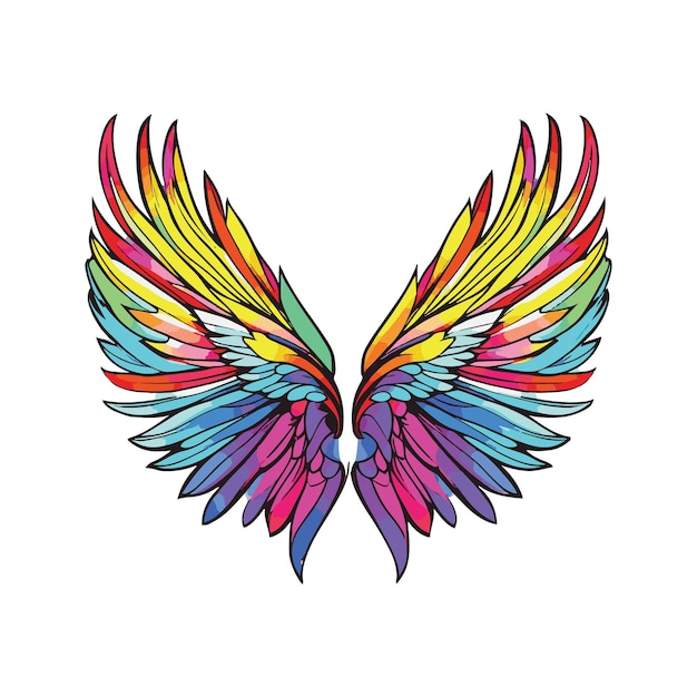 kleurrijke clip art vector vleugel