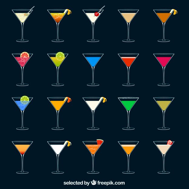 Vector kleurrijke cocktails