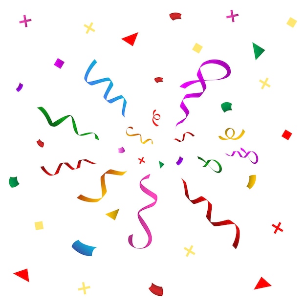 Kleurrijke confetti premium vectorillustratie