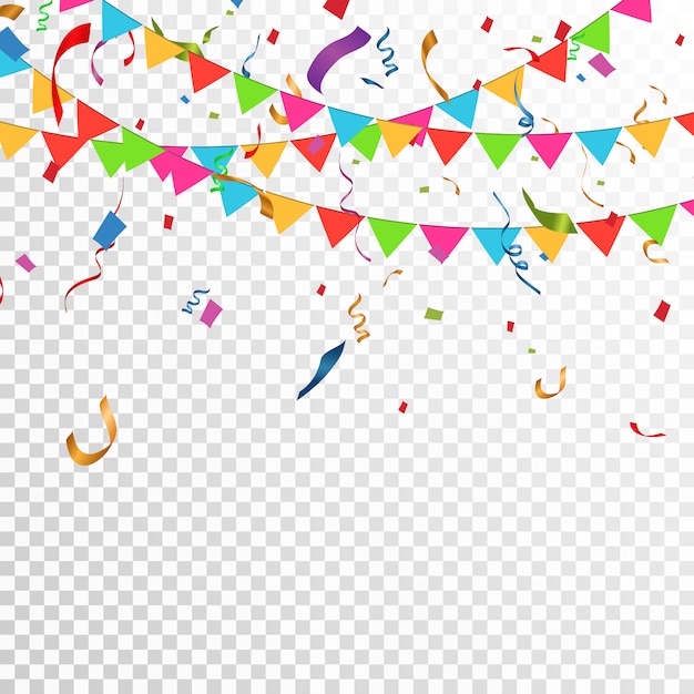 Kleurrijke confetti verspreid. Verjaardag feestelijke achtergrond. Vakantie. illustratie.