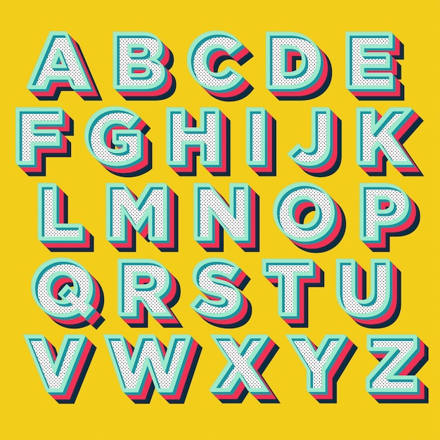 Vector kleurrijke display typografie