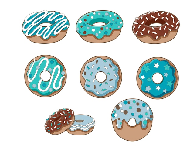 Vector kleurrijke donuts illustratie