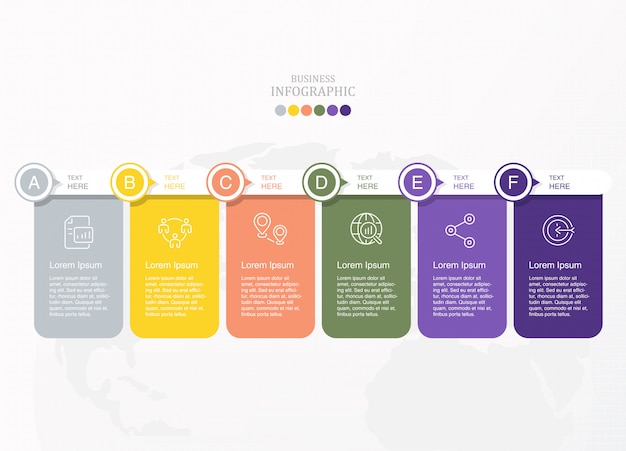 Vector kleurrijke doos infographic voor bedrijfsconcept.