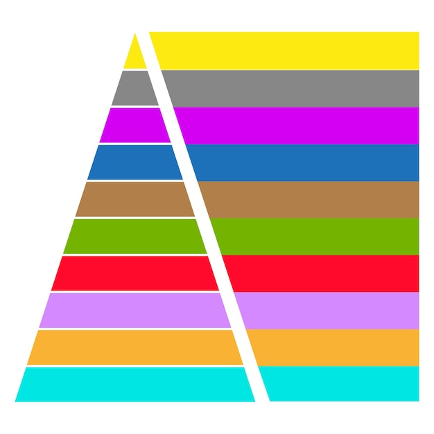 Vector kleurrijke driehoek piramide grafieken banners diagram grafiek grafisch voedsel vector illustratie voorraad beeld