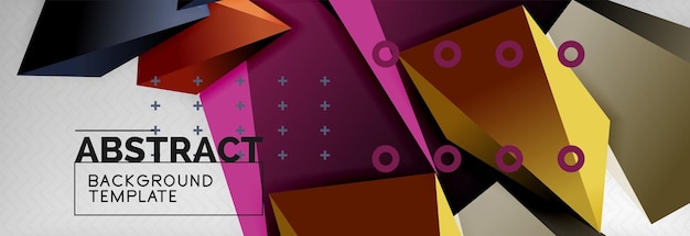 Kleurrijke driehoekige poly 3D compositie abstracte geometrische achtergrond minimalistisch ontwerp veelhoekige futuristische poster sjabloon