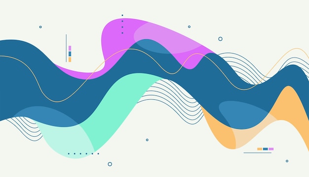 Kleurrijke dynamische golf abstracte ontwerpvector met mooie kleur voor achtergrond Premium Vector