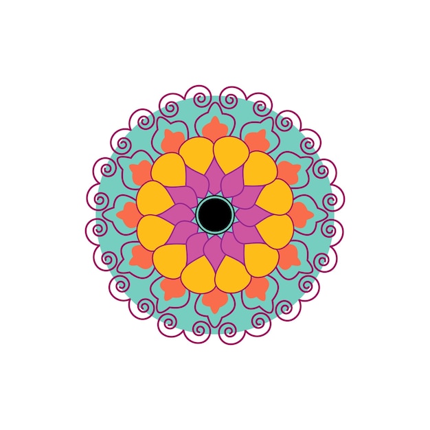 Kleurrijke elementen cirkel mandala ontwerp vector illustratie grafisch ontwerp