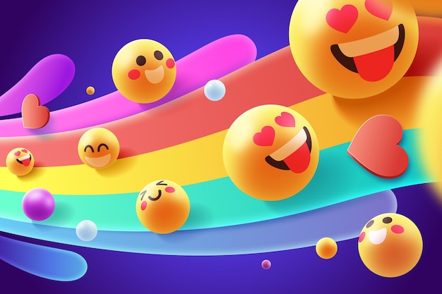 Kleurrijke emoji-set