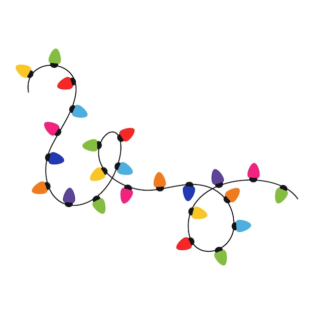 Kleurrijke en feestelijke kerstversieringen Nieuwjaarsverlichting Illustratie