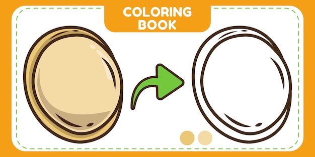 Kleurrijke en zwart-witte aardappelschijfjes handgetekende cartoon doodle kleurboek voor kinderen