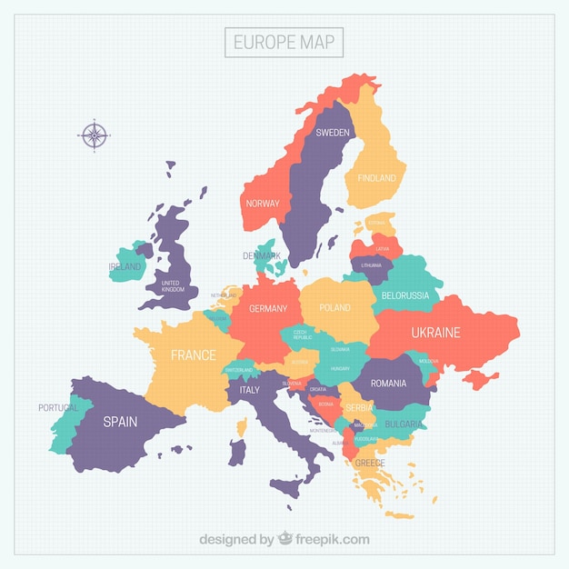 Kleurrijke europa kaart