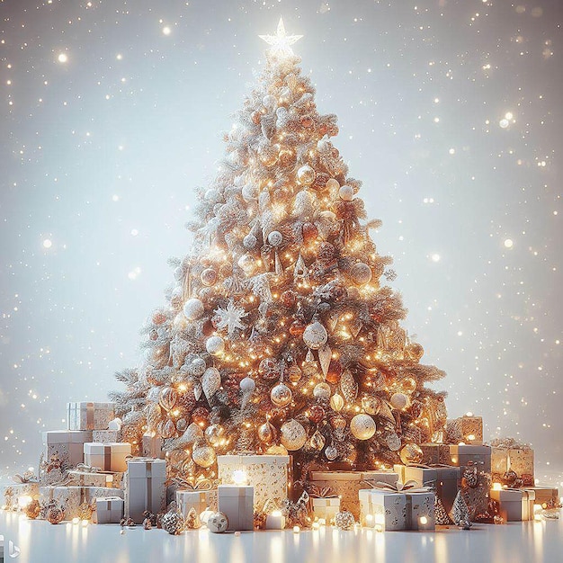 kleurrijke feestelijke elegante Xmas xmas heilige kerstboom scène vector illustratie behang beeld