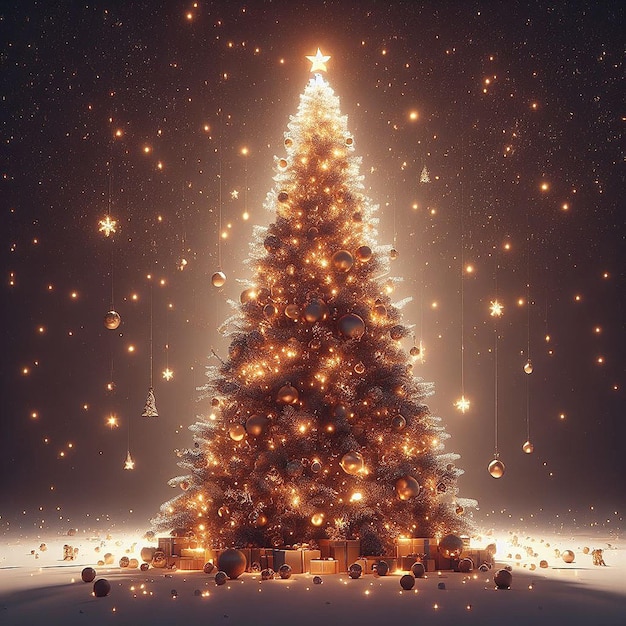 Kleurrijke feestelijke elegante xmas xmas heilige kerstboom scène vector illustratie behang beeld