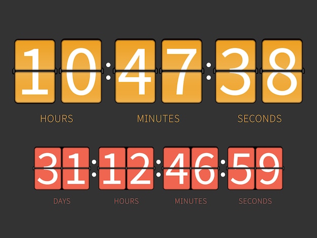 Kleurrijke flip countdown timer