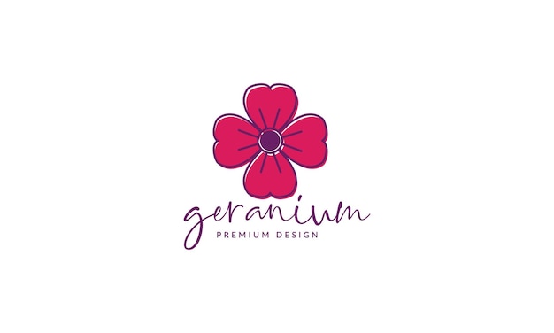 Kleurrijke geranium plant bloem tuinieren logo symbool vector pictogram illustratie grafisch ontwerp