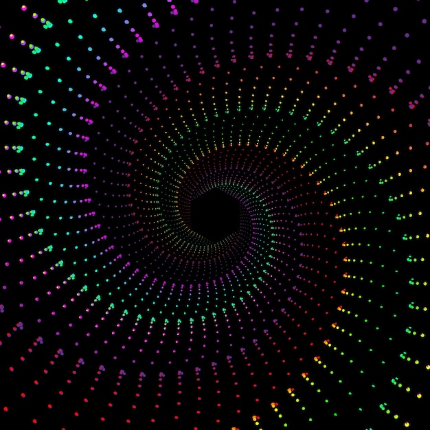 Kleurrijke gestippelde spiraal vortex vector achtergrond