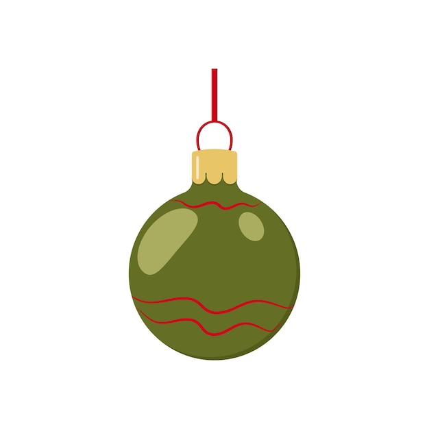 Kleurrijke glanzende kerstbal op een lint