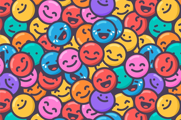 Vector kleurrijke glimlach emoticons patroon