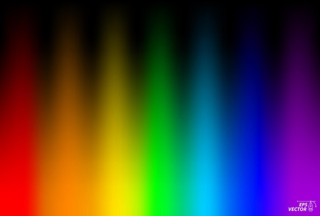 Vector kleurrijke gloeiende heldere licht achtergrond concept 3d illustratie