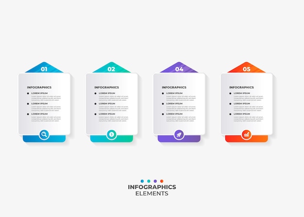 Kleurrijke gradiënt proces infographic sjabloon