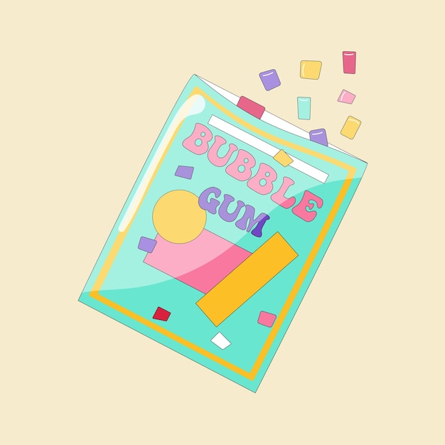 Kleurrijke gum pads box pakket Klassieke jaren 80 of 90 trendy stijl vector illustratie