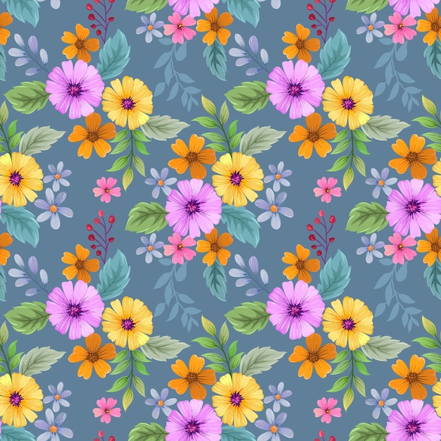 Kleurrijke hand tekenen bloemen naadloos patroon Dit patroon kan worden gebruikt voor stoffen textielbehang