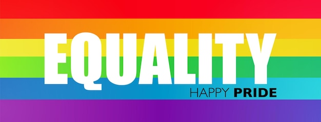 Vector kleurrijke happy pride-banner met het woord gelijkheid