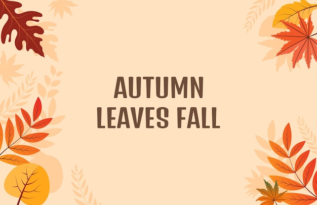 Kleurrijke herfst herfstbladeren florale achtergrond illustratie met esdoornblad