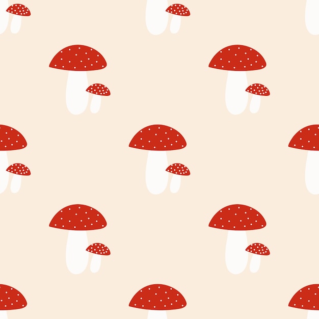 Vector kleurrijke herfstpaddestoelen op beige achtergrond