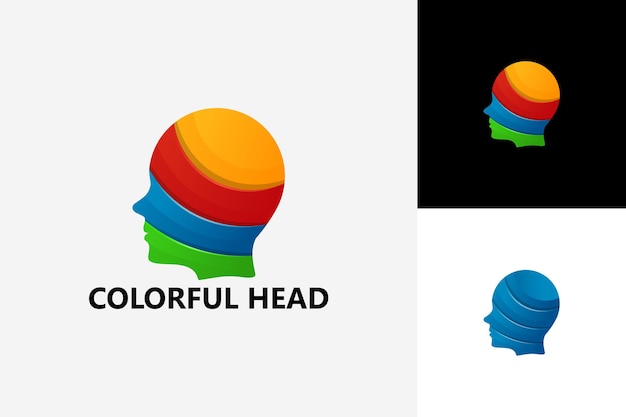 Kleurrijke hoofd logo template design vector, embleem, ontwerpconcept, creatief symbool, pictogram