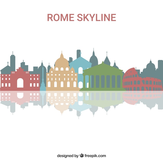 Vector kleurrijke horizon van rome