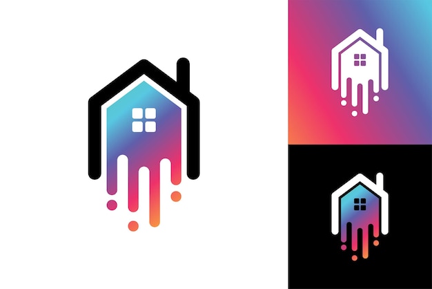 Kleurrijke huis logo sjabloon premium vector