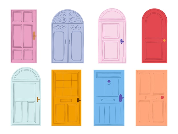 Kleurrijke illustratie van een decoratieve deur
