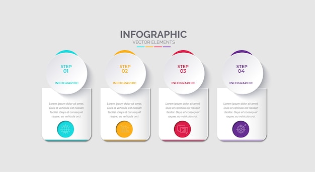 Kleurrijke infografieken voor uw bedrijfspresentaties