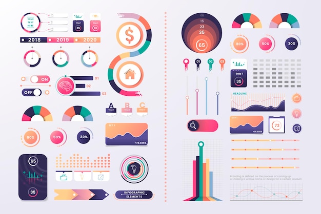 Kleurrijke infographic element ontwerp vector