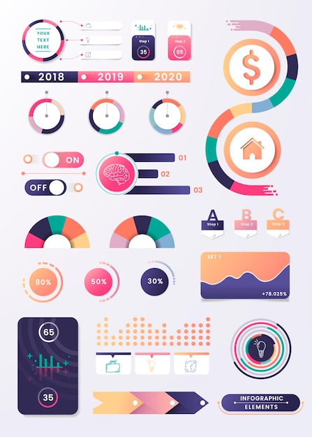 Vector kleurrijke infographic element ontwerp vector