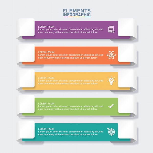 Kleurrijke infographic elementen sjabloon, bedrijfsconcept.