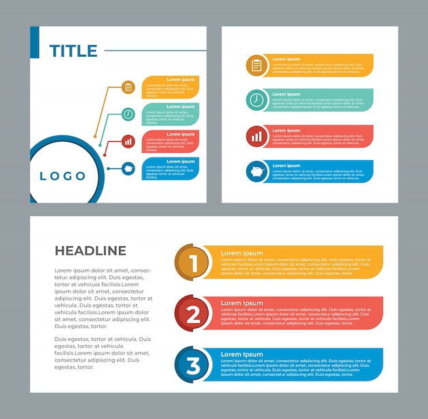 Kleurrijke infographic labels