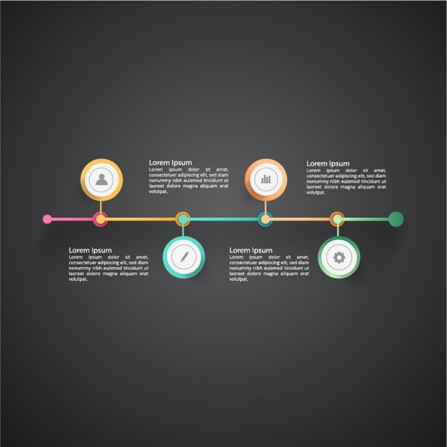 Kleurrijke infographic sjabloon met tijdlijn