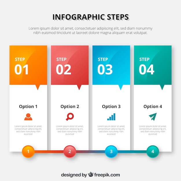 Kleurrijke infographic template in banner stijl