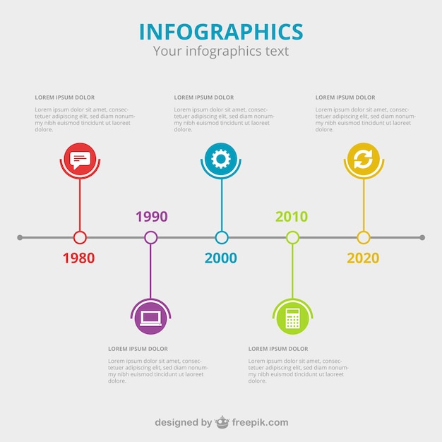 Kleurrijke infographic timeline