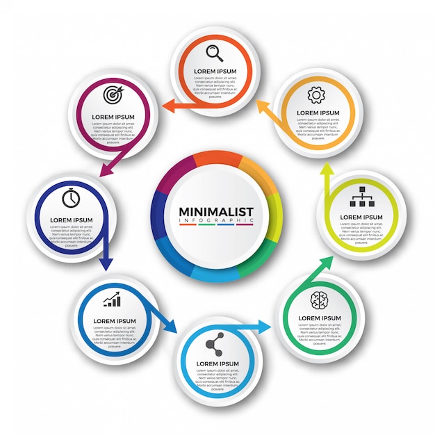 Kleurrijke infographic vrctor-sjabloon