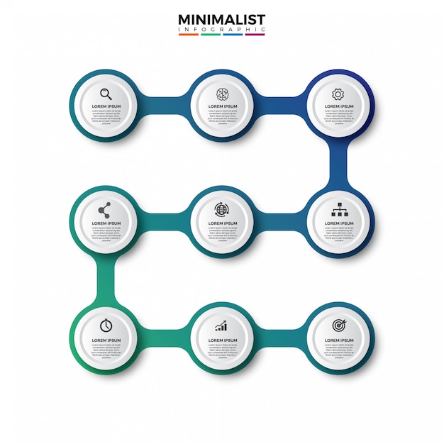 Kleurrijke infographics tijdlijn ontwerp