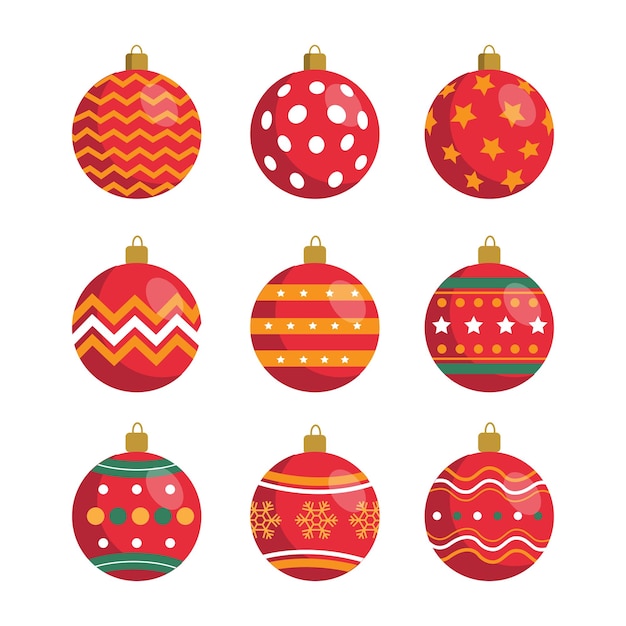 Kleurrijke kerst bal collectie set vector illustratie