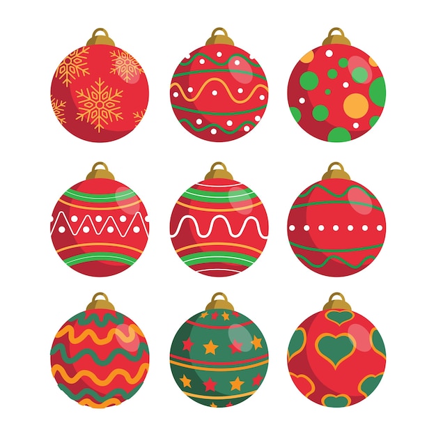 Kleurrijke kerst bal collectie set vector illustratie