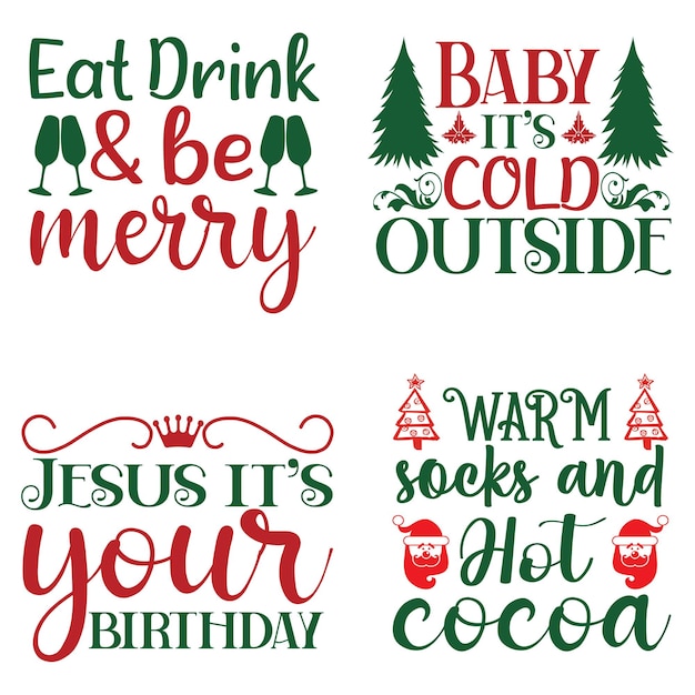 Kleurrijke kerst svg typografie design