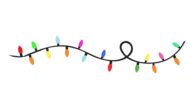 Kleurrijke kerststringverlichting Vectorillustratie