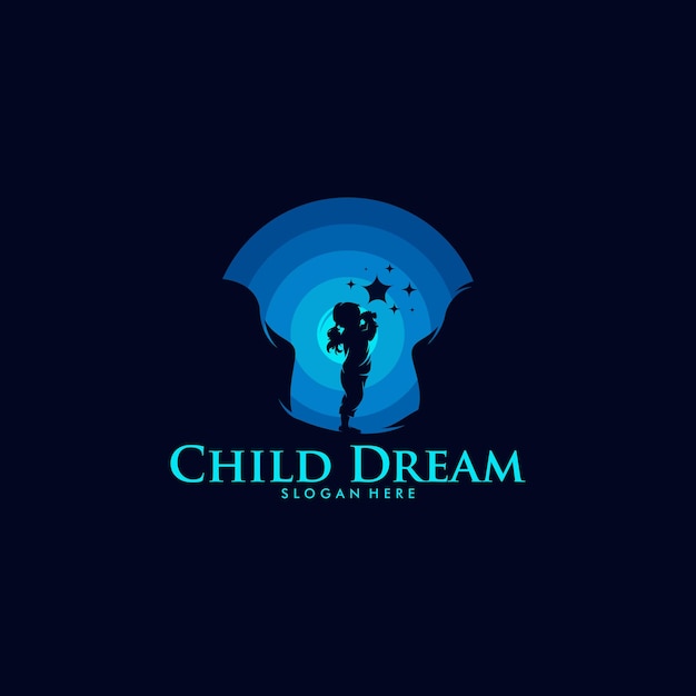 Kleurrijke kinderdroom logo ontwerpsjabloon